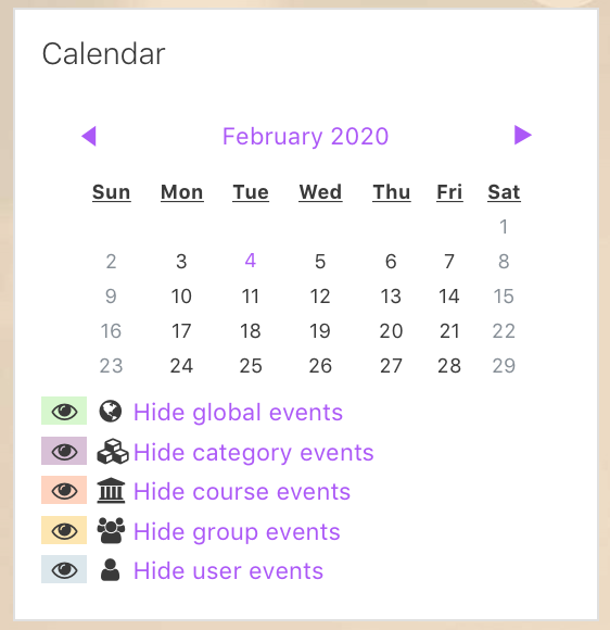 Calendar block